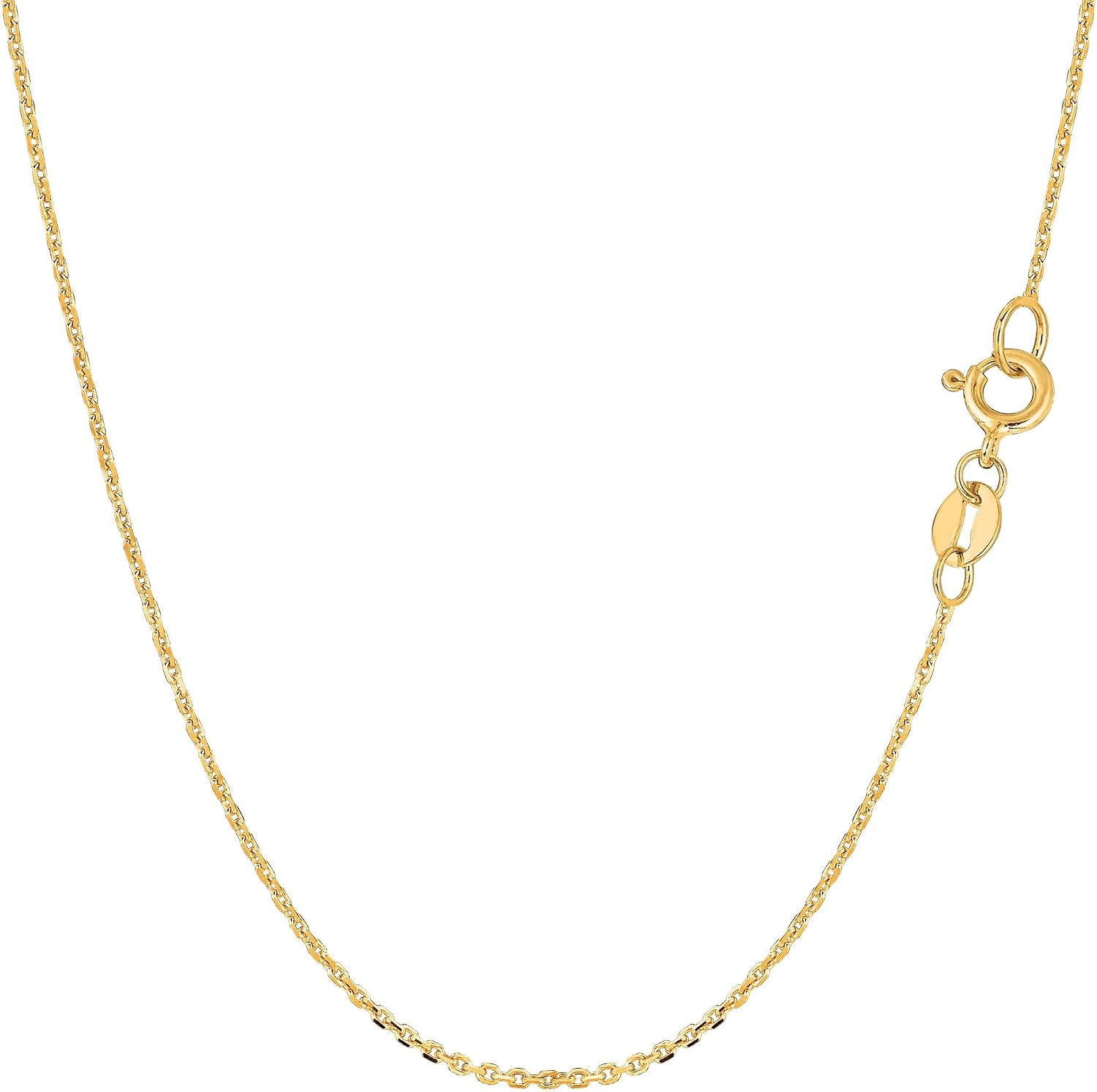 Jewelry Affairs 14k Yellow Gold Cable Link Chain Necklace, 1.1mm