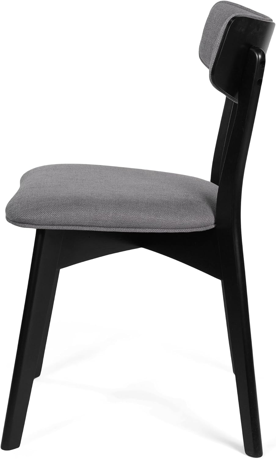 Chazz Upholstered Dining Chairs- Dark Gray/Matte Black (Set of 2)