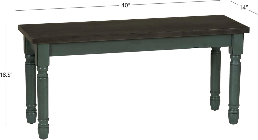 Powell Furniture Willow Dining Bench, Multicolor, 40'W x 14.02'D x 18.31'H