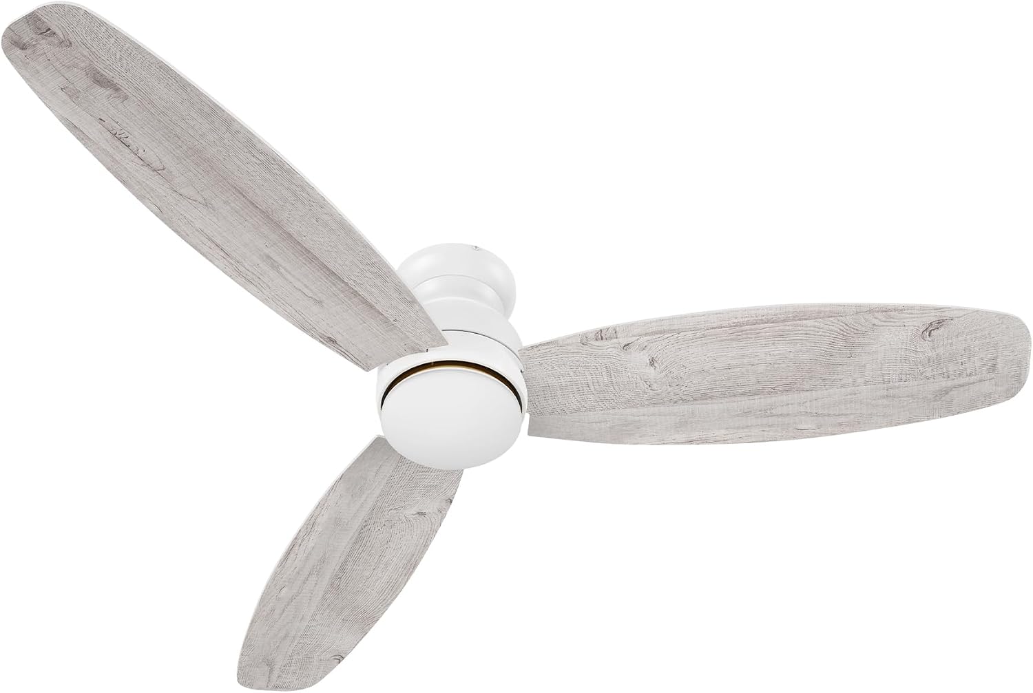 Carro 60 Inches White Ceiling Fan with Light Flush Mount, DC 10 Speeds Silent Ceiling Fan with Remote, 3 Dual Finish Blades, 3 Light Colors Dimmable, for Living Room, Bedroom