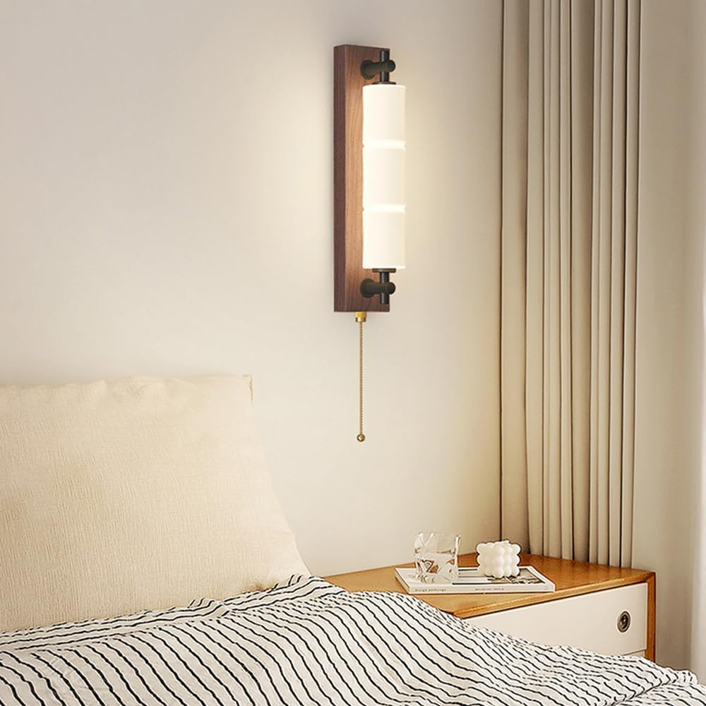 Wall sconces for Bedroom Wabi-Sabi Adjustable Travertine Wall Lamp with On Off Switch Solid Wood Wall Reading Spotlight Indoor Decorative for Bedroom Study Room