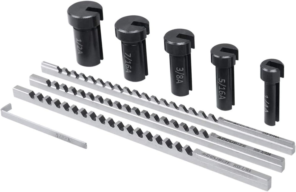 Accusize Industrial Tools No.00 Hss Keyway Broach Precision Sets in Fitted Wooden Box, 5100-0001