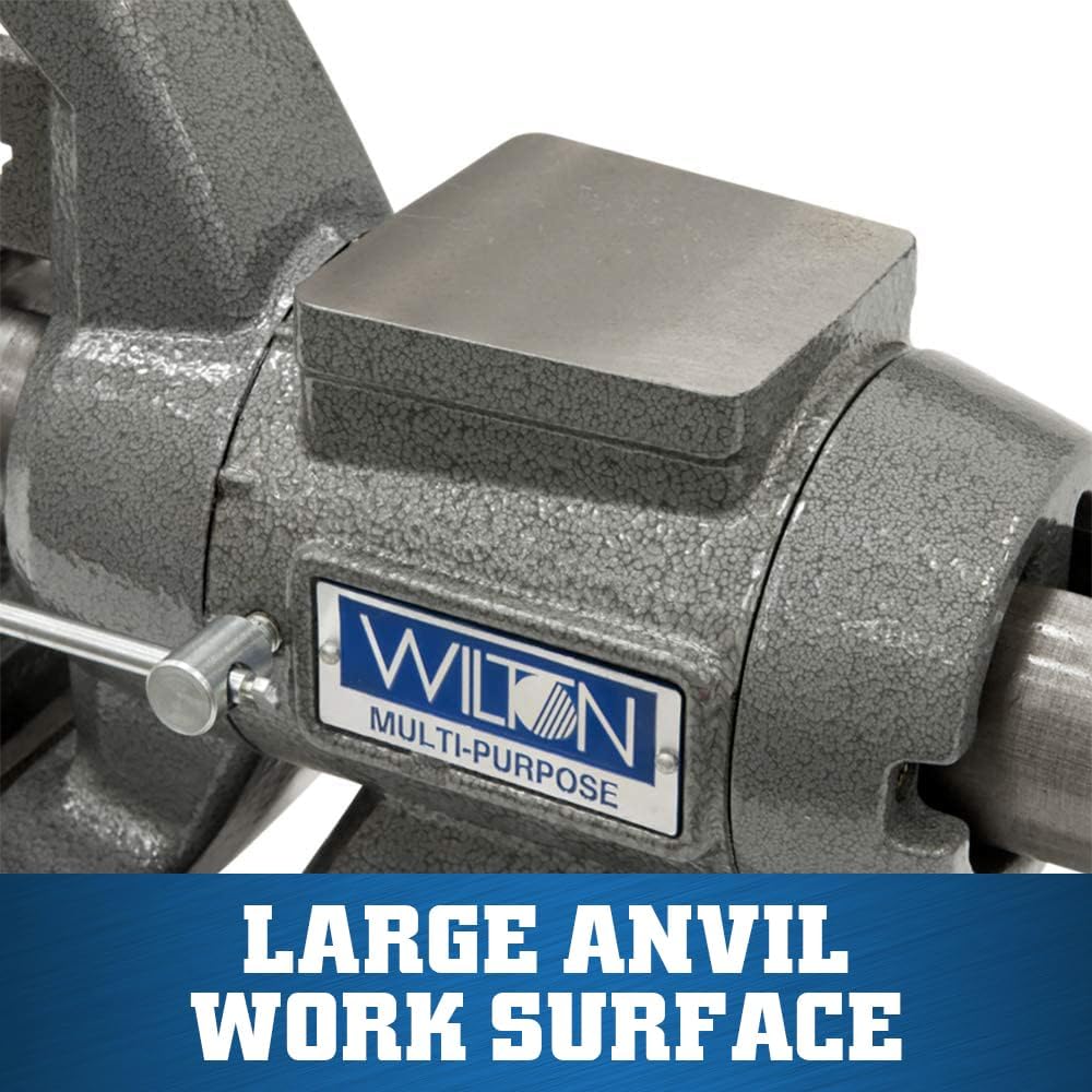 Wilton Multi-Purpose Bench Vise, 5-1/2' Jaw Width, 5' Max Jaw Opening, 2-3/4' Throat (Model 550P)