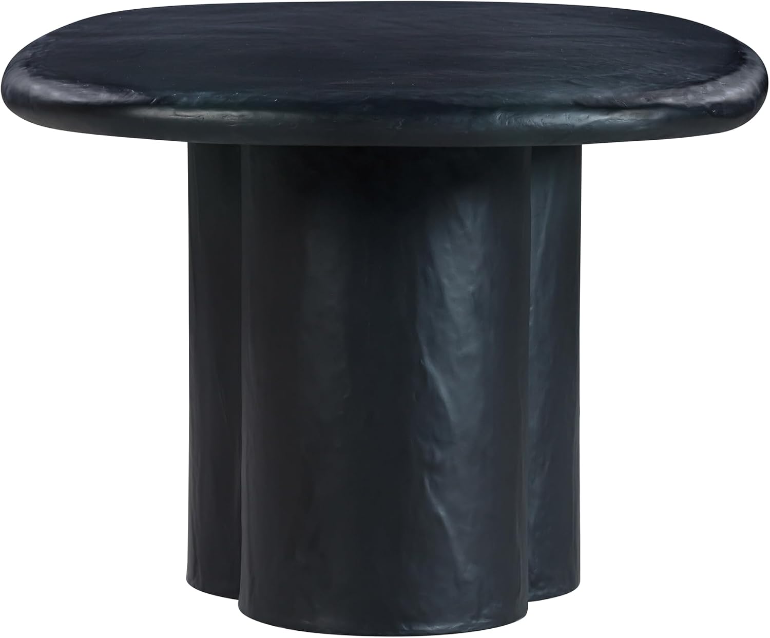 Tov Furniture Elika Black Faux Plaster Oval Dining Table
