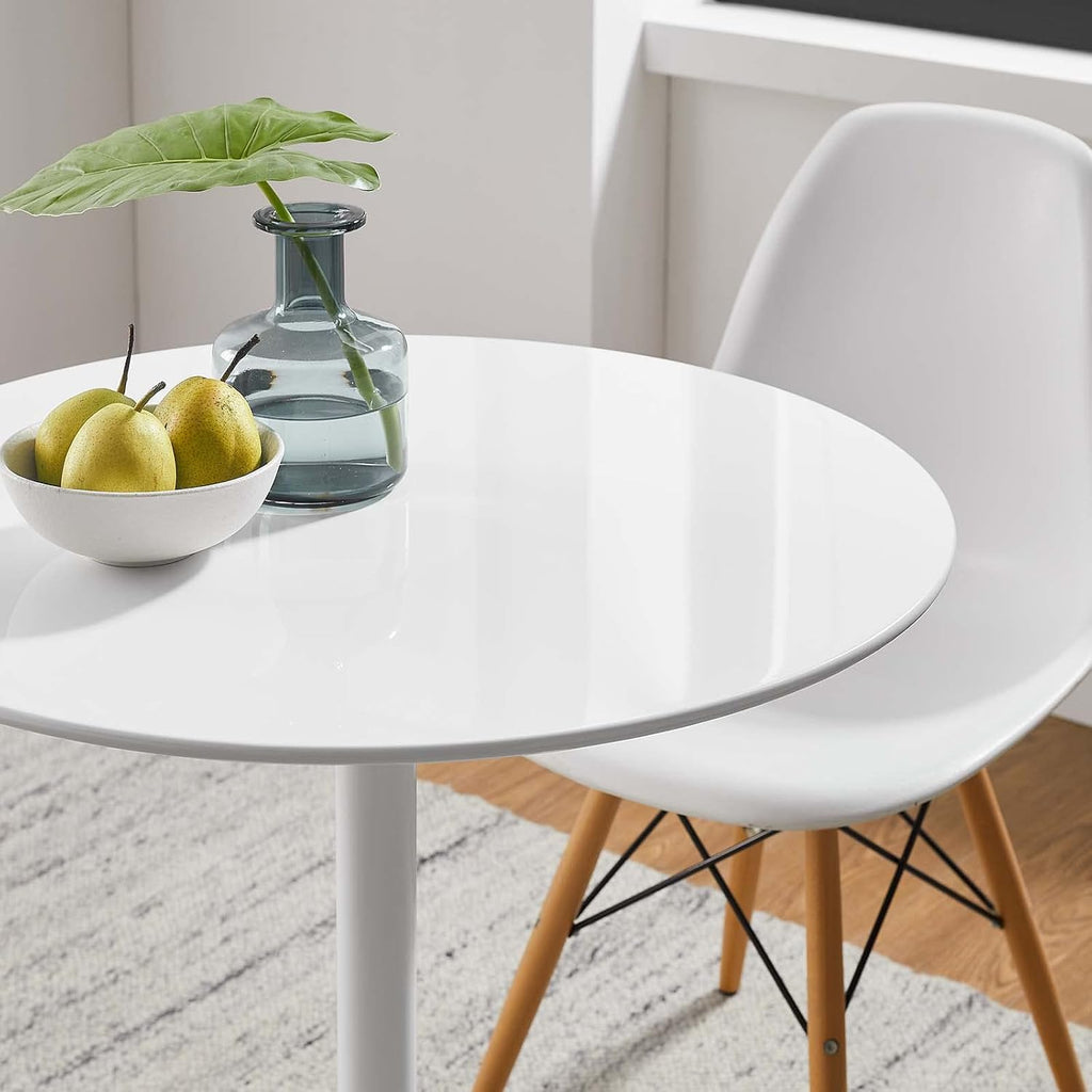Modway Lippa Round 28' Mid-Century Modern Dining Table in White