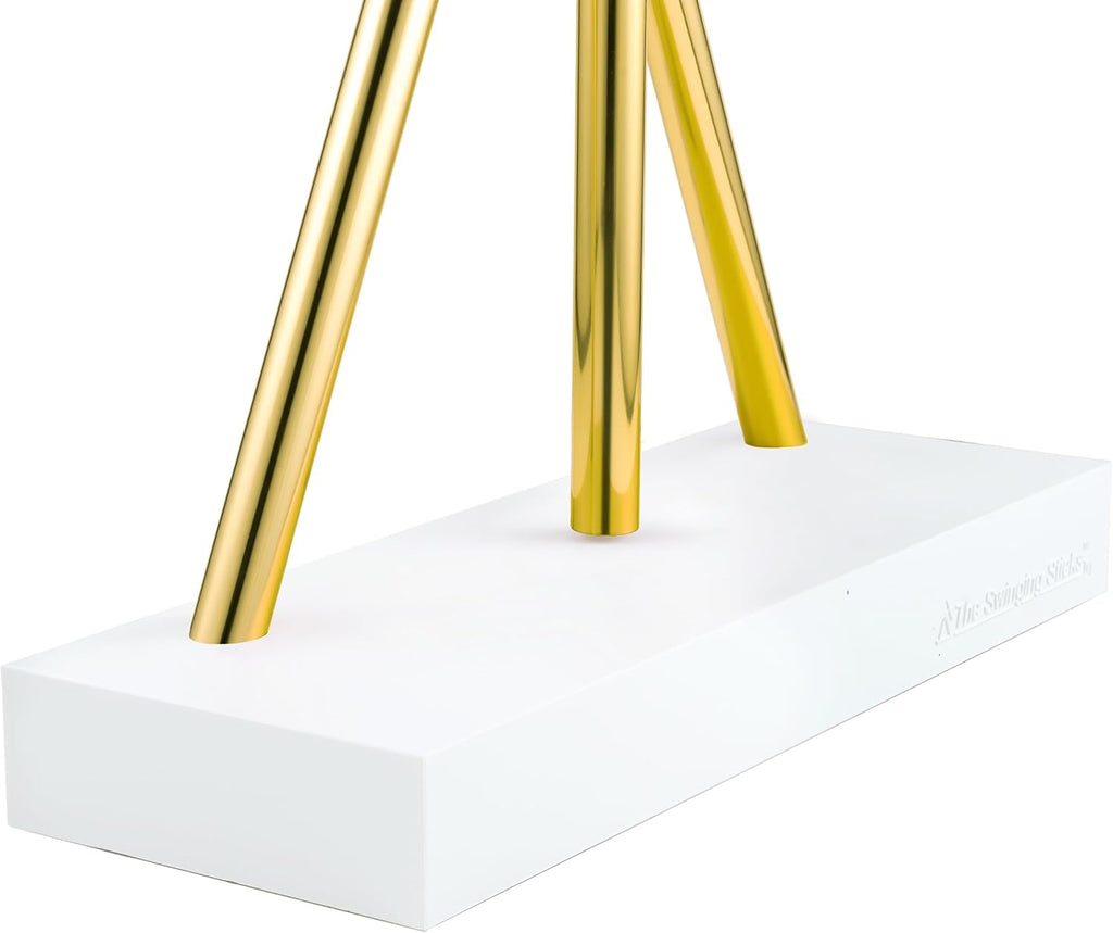 Kinetic Energy Sculpture - Desktop Toy Version (White/Gold)