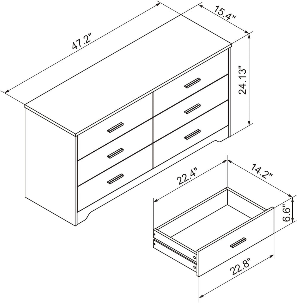 Panana Dresser for Bedroom with 5/6 Drawers, Wooden Chest of Drawers, Storage Organizer Unit Dressers for Bedroom, Living Room, Hallway, Nursery (Black, 6 Drawer)