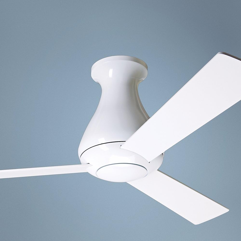 42' Modern Fan Altus Gloss White Hugger Ceiling Fan