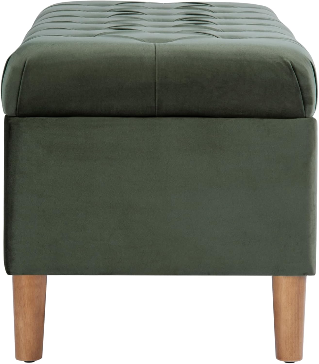 HomePop 40' Ainsley Button Tufted Storage Bench - Loden Green Velvet