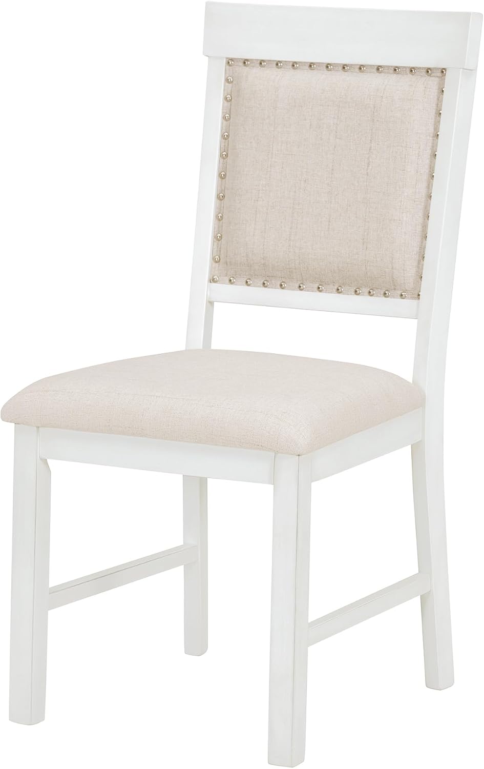 Merax Dining Table Set for 4, Extendable Round Tabletop with 16 inch Leaf and Upholstered Chairs, Retro Hollowed-Out Carving Design, White