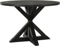Roundhill Furniture Windvale Cross-Buck Base Dining Table, Black