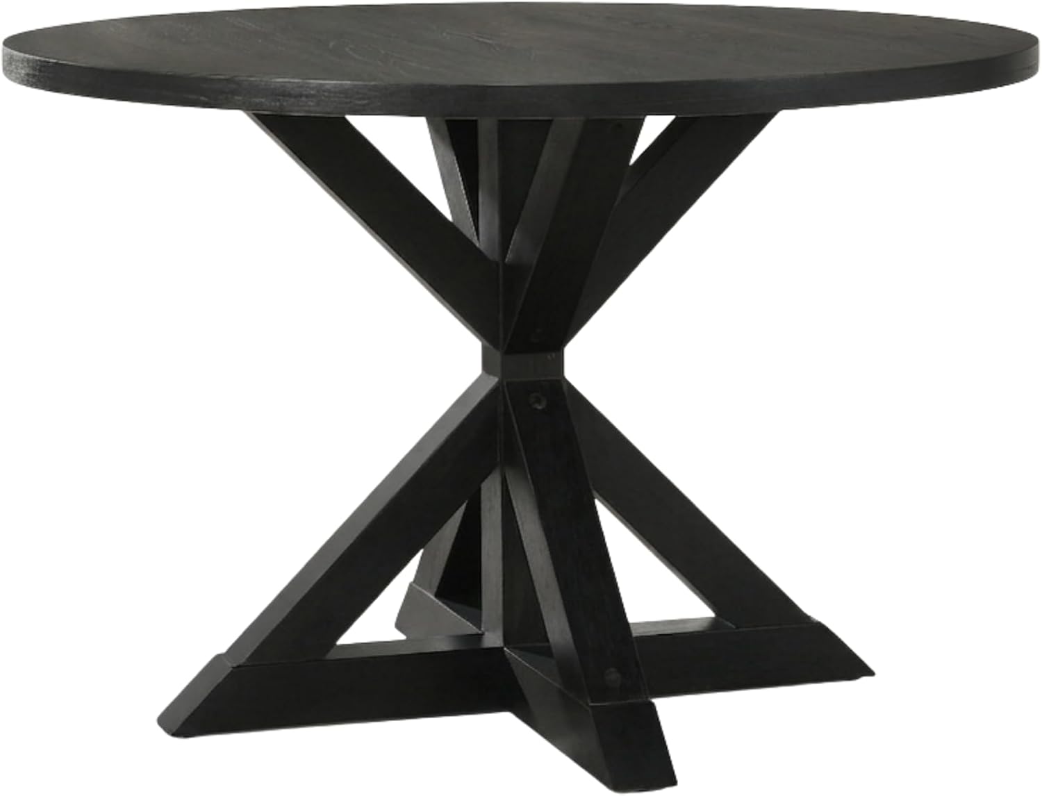 Roundhill Furniture Windvale Cross-Buck Base Dining Table, Black