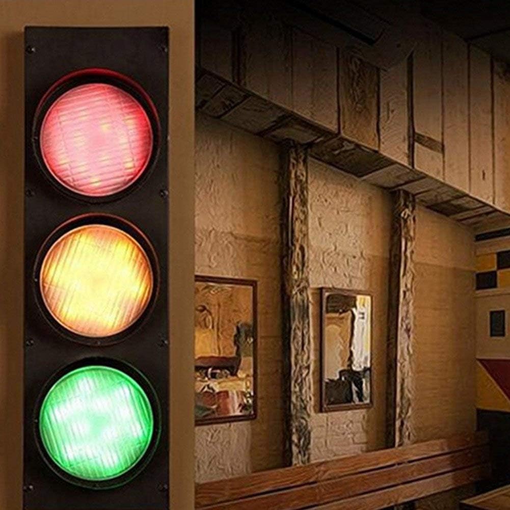 Outdoor Lamp Post Lights, LED Traffic Signal Wall Lamp with Switch, Tricolor Red Green Yellow Spotlights for Indoor/Outdoor Use, Warning Sconce for Bars and Street Signs (A)