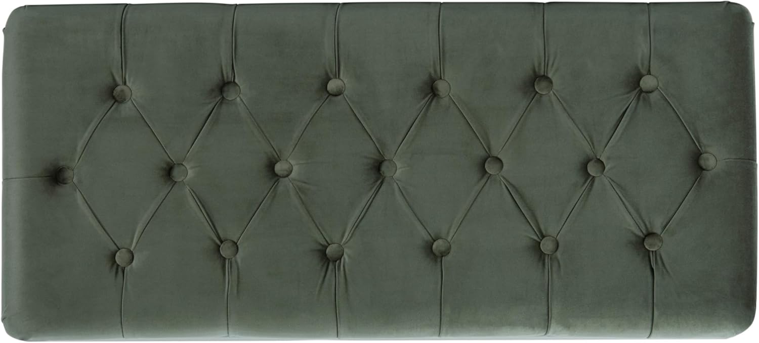HomePop 40' Ainsley Button Tufted Storage Bench - Loden Green Velvet