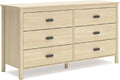 Signature Design by Ashley Cabinella Casual Dresser with 6 Smooth-Gliding Drawers, Meets ASTM International Safety Standards, Light Brown Finish, 61.57' W