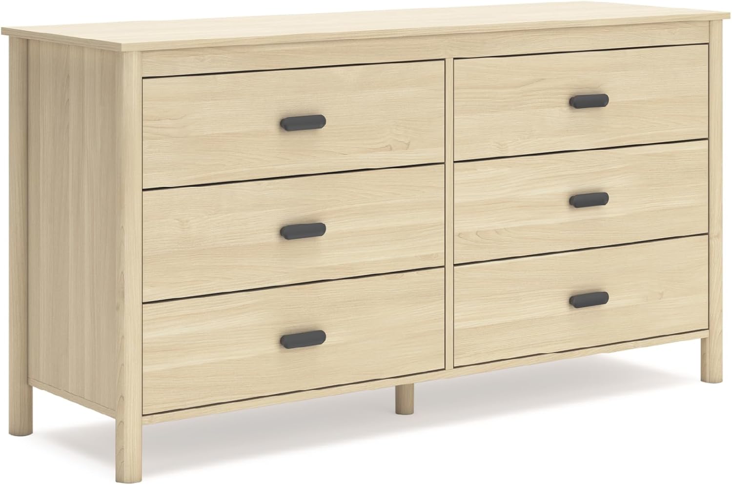 Signature Design by Ashley Cabinella Casual Dresser with 6 Smooth-Gliding Drawers, Meets ASTM International Safety Standards, Light Brown Finish, 61.57' W