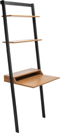 SAFAVIEH Home Collection Pamella Natural/Charcoal 2-Shelf Computer Table Office Writing Leaning Desk
