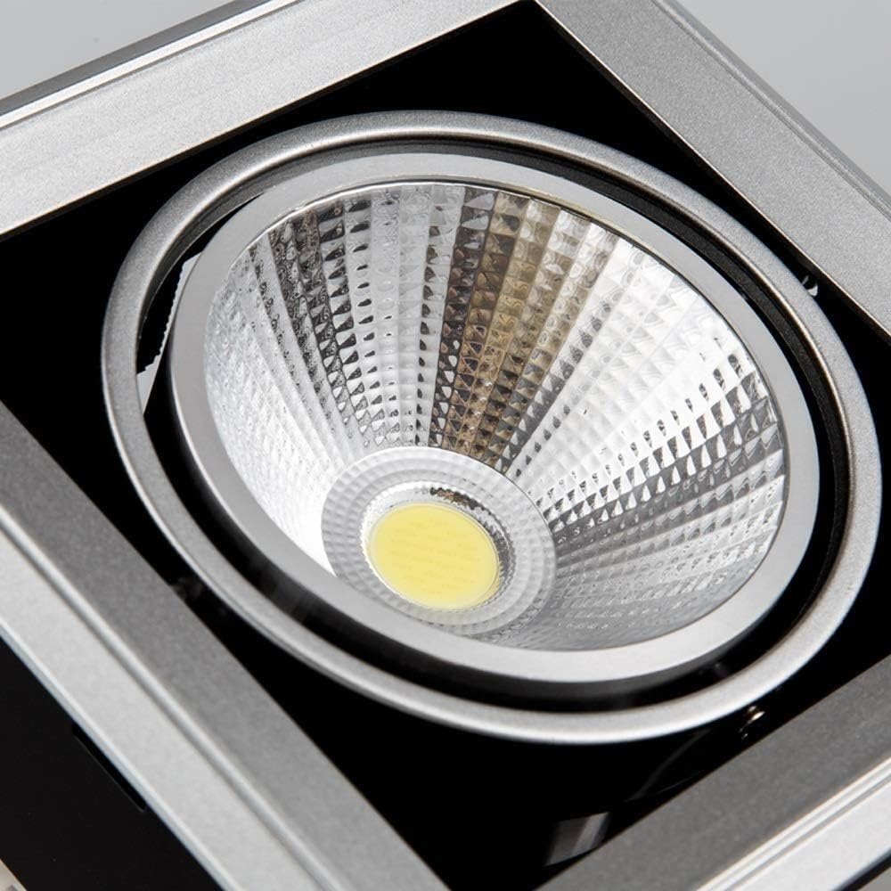 20W Recessed Rotatable LED Ceiling Spotlight Indoor Bright Square Ceiling Panel Light Embedded COB White Warm Downlight Wall Moun for Kitchen Luxury