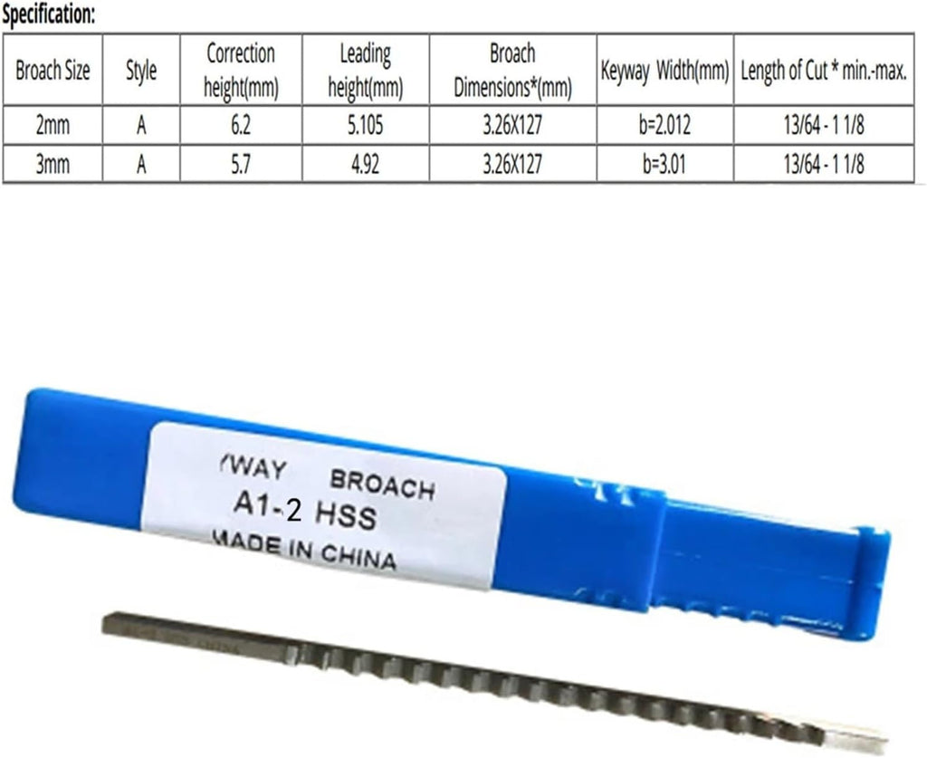 6pcs Set HSS Keyway Broach Set Metric Sized 2mm 3mm A Push-Type Broaches 6/8/10 Collared Bushings With Shims CNC Cutting Tools High Performance