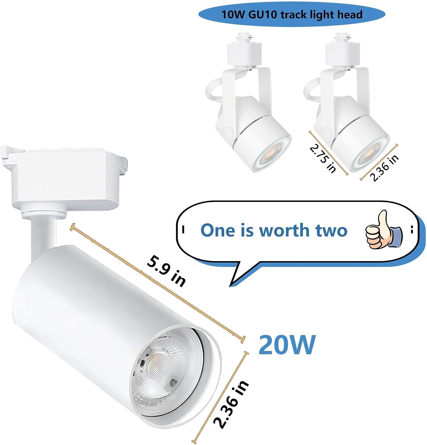 Ultra-Bright H Type White Track Lighting Kit with 13.1 FT Track Rails, 12 Heads 3000K Warm White 20W 2400lm, Dimmable Plug in LED Track Lights Modern Indoor Spotlight Fixture