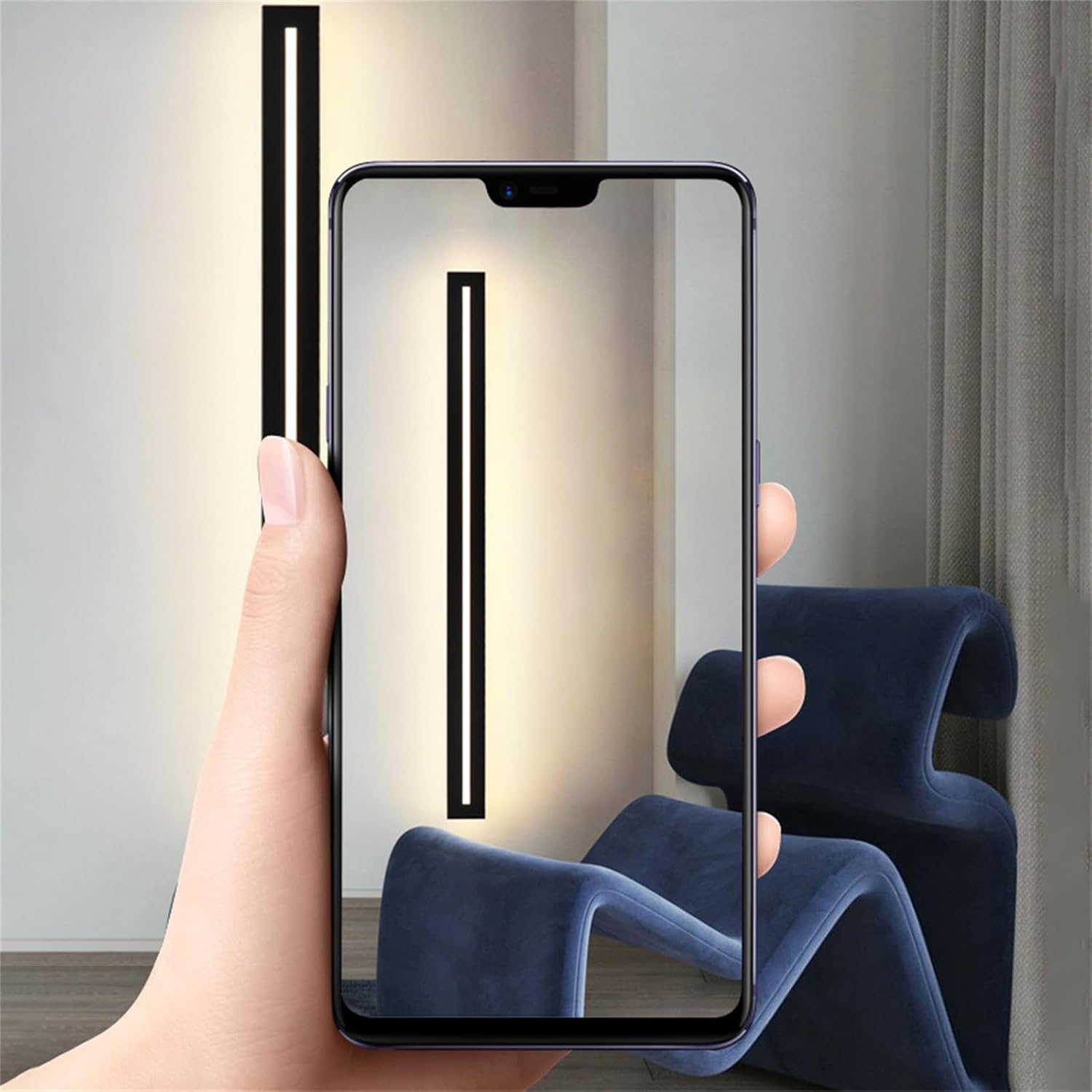 LED Long Strip Dimmable Indoor Wall Lights with Remote Control Modern Simple Decoration 10%-100% Wall Sconces Wall Spotlights Acrylic for Living Room Balcony Dressing Tables (150cm,d) (Black 150