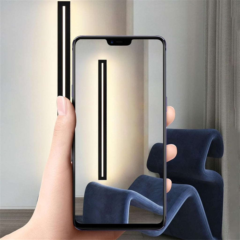 LED Long Strip Dimmable Indoor Wall Lights with Remote Control Modern Simple Decoration 10%-100% Wall Sconces Wall Spotlights Acrylic for Living Room Balcony Dressing Tables (150cm,d) (Black 40c