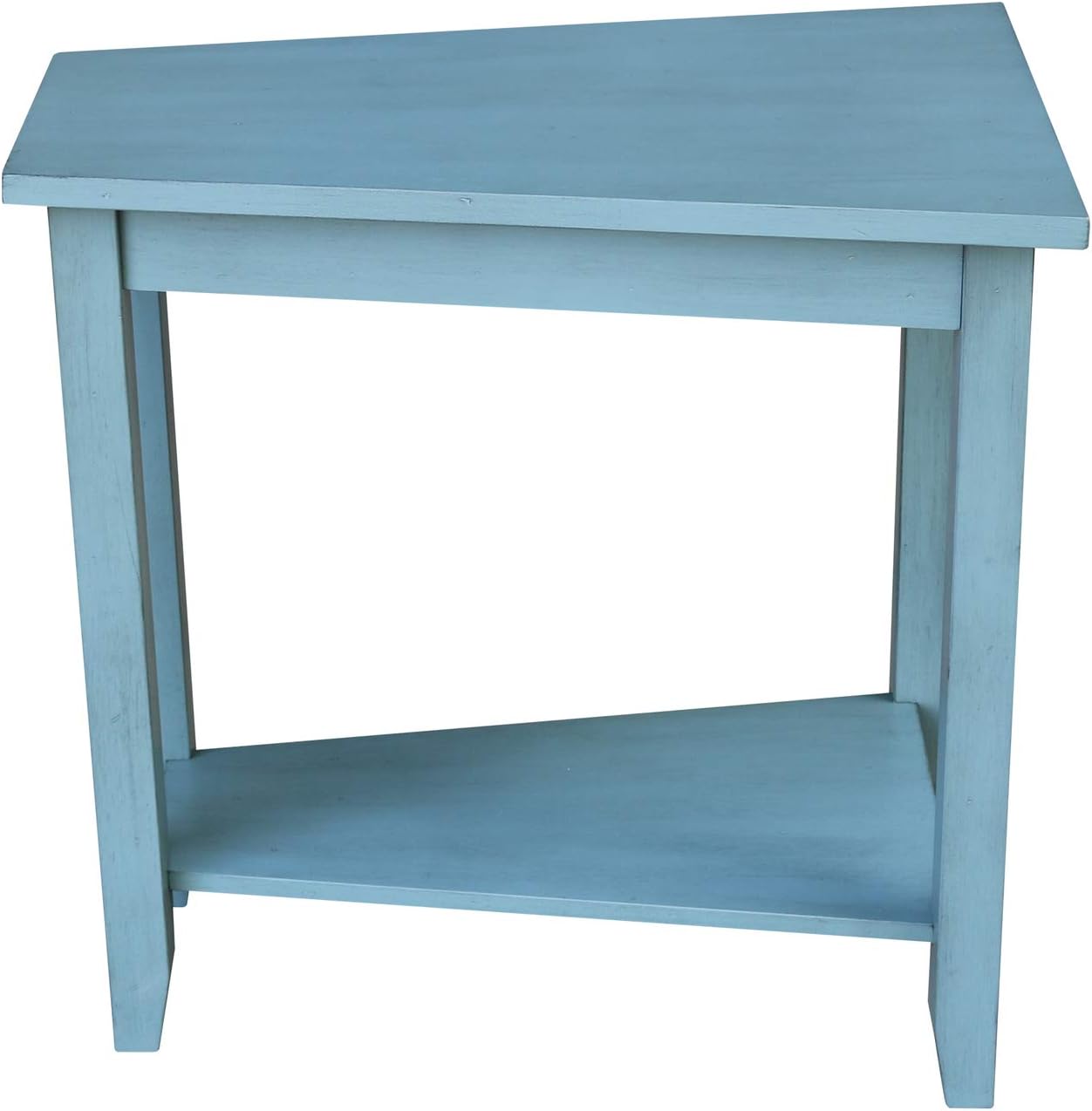 International Concepts Solid Wood Keystone Accent Table in Ocean Blue