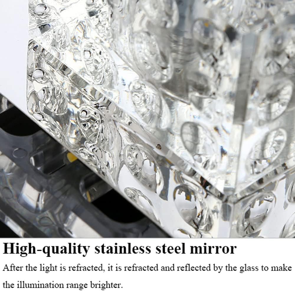 6 Piece Modern Crystal LED Downlights - Square Ceiling Spotlights for Indoor Bedroom Home Lighting - Warm White 5W/3W
