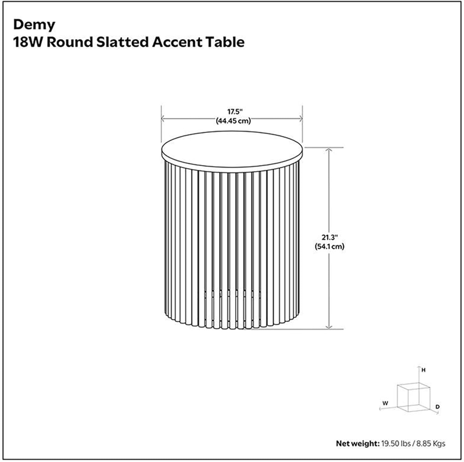 SIMPLIHOME Demy Accent Table - 18 inch Wide Solid Mango Wood and Metal Round Side Table in Earthtone/Ebony, Modern End Table for Living Room or Bedroom with Slatted Base Design, Assembled
