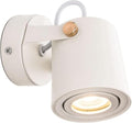 Indoor Single Head Wall Light with 350°+90° Adjustable Spotlight Modern GU10 Bedroom Bedside Wall Lamp Nordic Minimalist Wall Lighting Fixtures for Hallway Living Room(White)