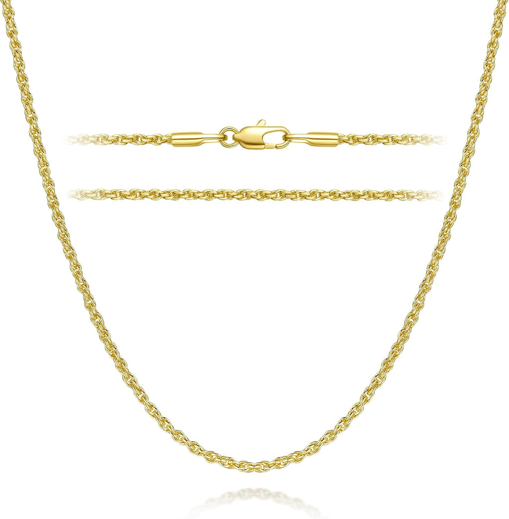 14K Gold Necklaces for Women 14K Gold Chain for Women Chain Necklace for Men Timeless yet Classic Rope Chains Design Chains for Womens Necklace 16/18/20/22/24/26in