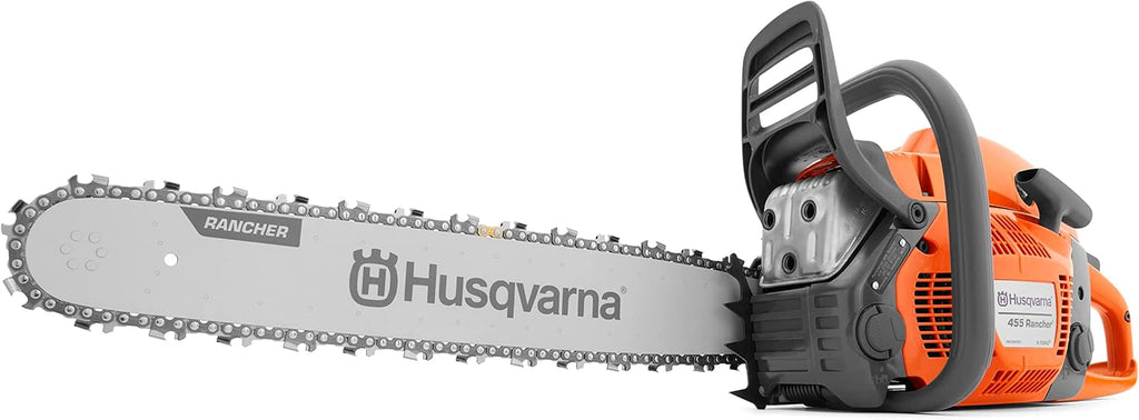Husqvarna 455 Rancher Gas Chainsaw, 55-cc 3.5-HP, 2-Cycle X-Torq Engine, 20 Inch Chainsaw with Automatic Oiler, For Wood Cutting, Tree Trimming and Land Clearing, Gifts For Men
