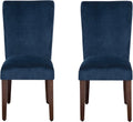 HomePop Parsons Classic Upholstered Accent Dining Chair, Set of 2, Navy Velvet
