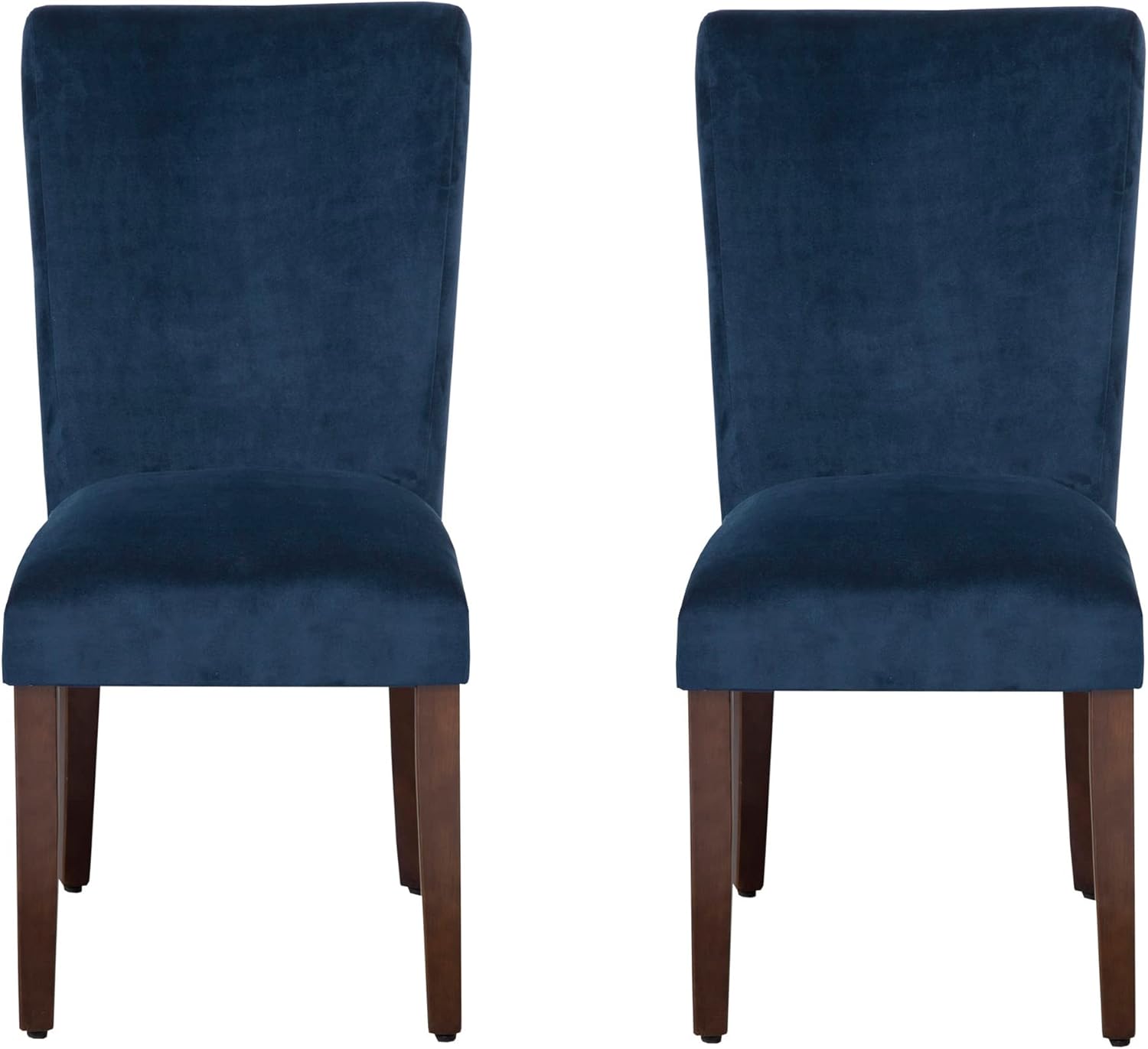 HomePop Parsons Classic Upholstered Accent Dining Chair, Set of 2, Navy Velvet