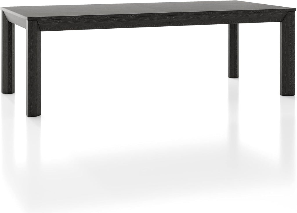 Furniture of America Dannen Modern Solid Wood 118-inch Extendable Dining Table with Leaf, Seats up to 10, Easy Assembly for Home, Kitchen, Living Room, Weathered Black