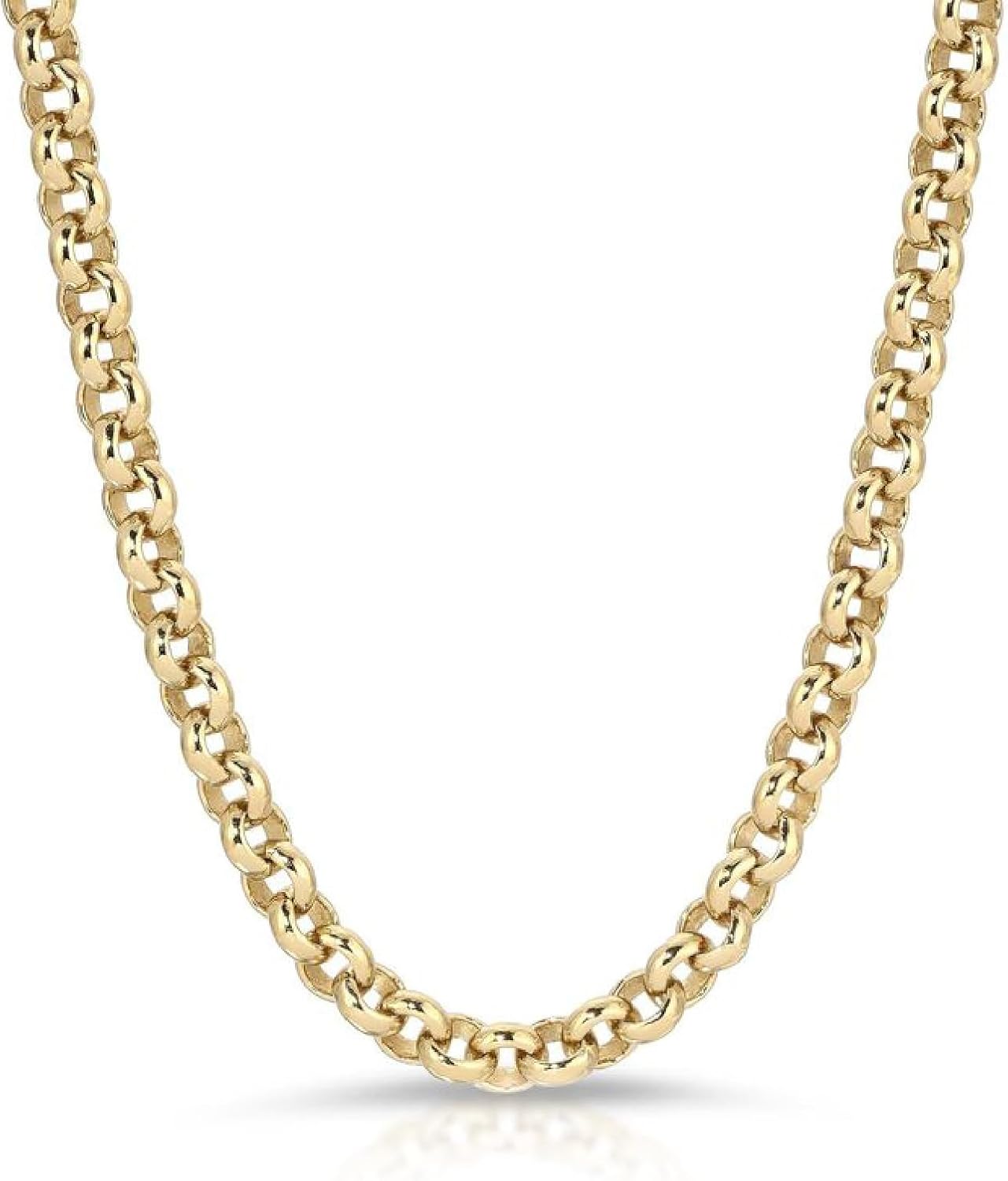 Dacc & Aya Solid 10K Gold Rolo Necklace Real Gold Round Rolo Link Chain for Men Women Diamond Cut Chain with Lobster-Claw Clasp, Sturdy and Shiny 1.5/2/3mm, 16-26 Inch