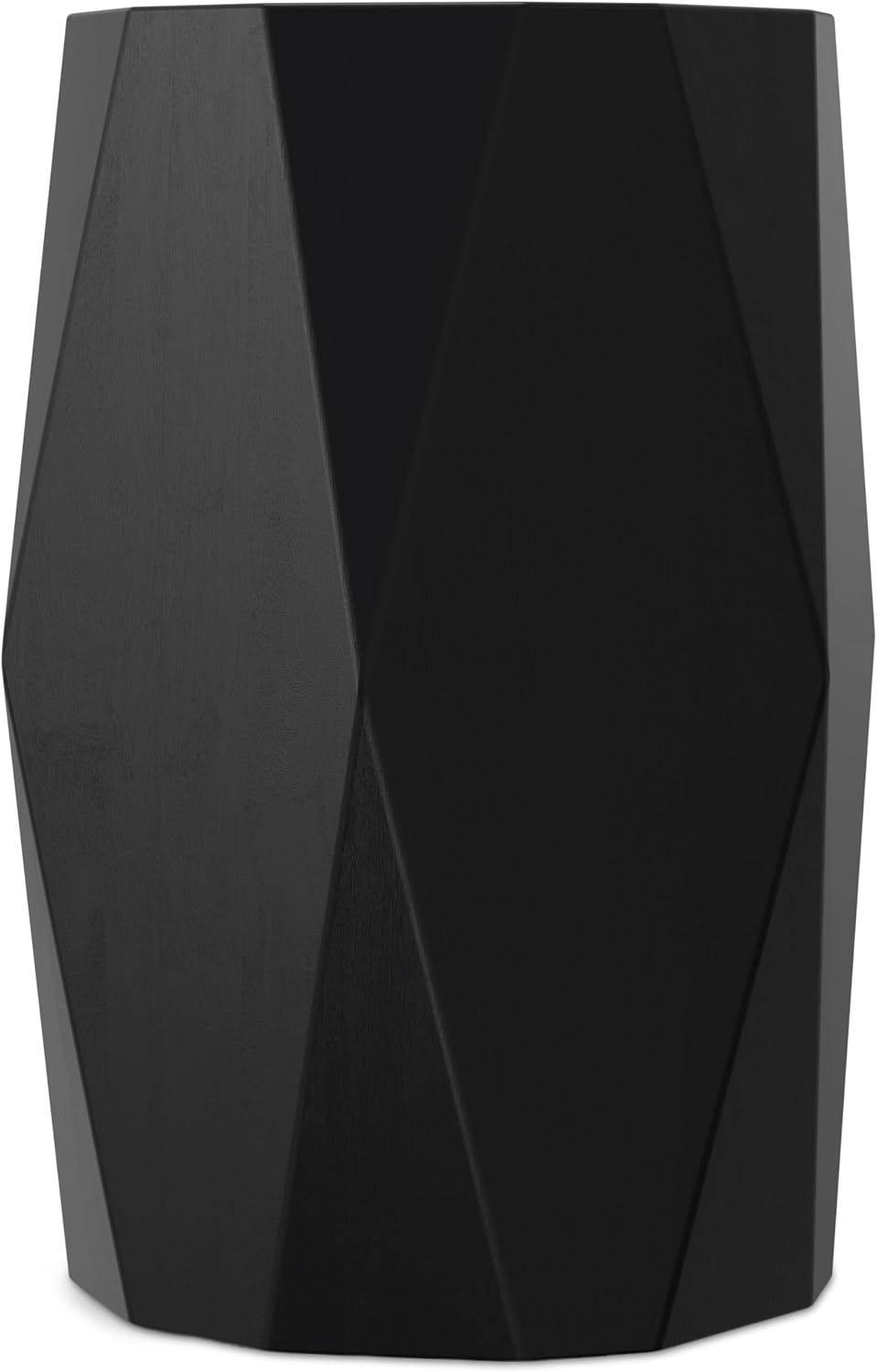 SIMPLIHOME Judson End Table - 15 inch Wide Solid Mango Wood Polygon Accent Table with Faceted Geometric Design in Black, Contemporary Nightstand or Lamp Stand for Living Room or Bedroom, Assembled