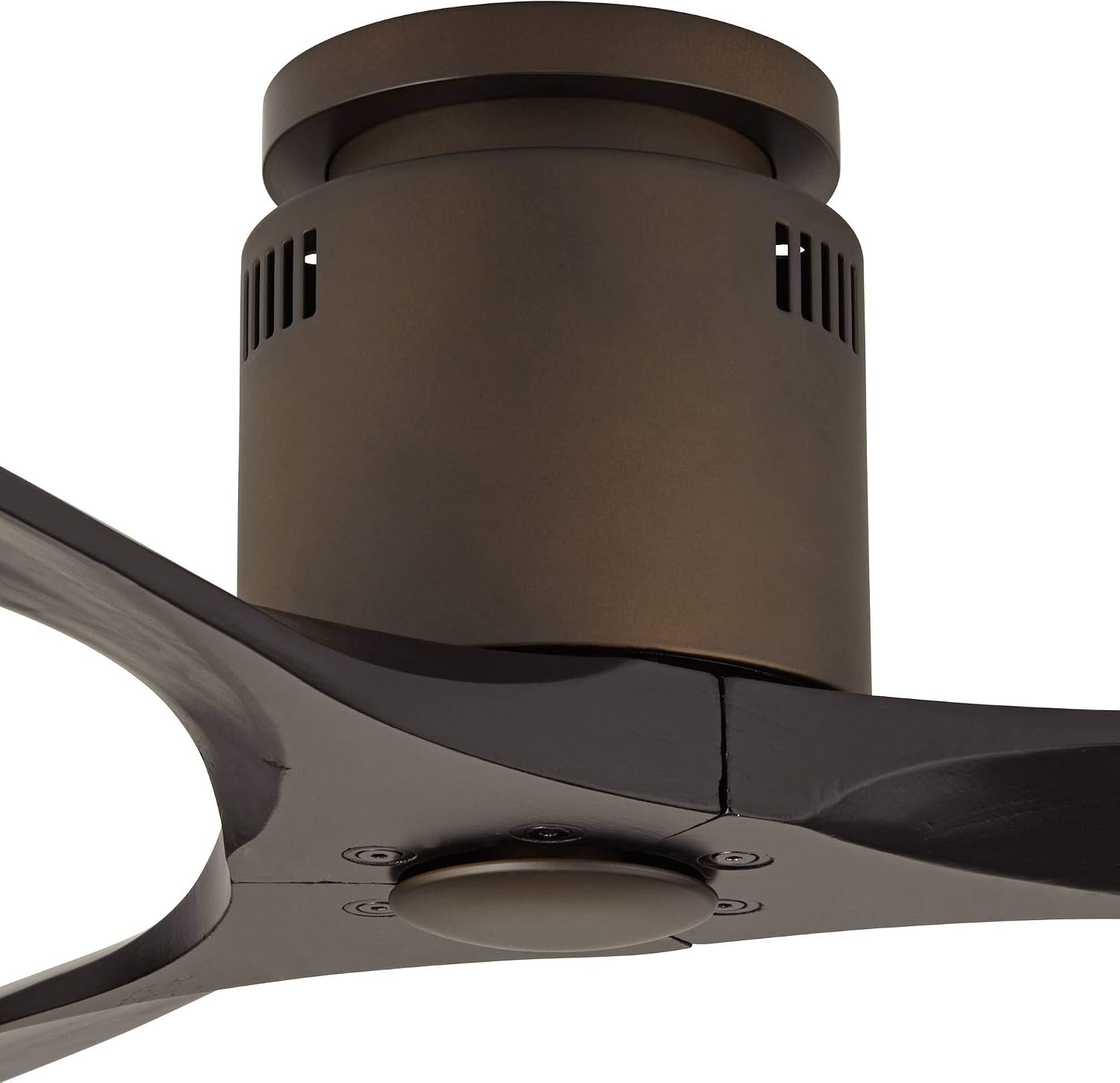 Casa Vieja 52' Windspun Rustic Farmhouse 3 Blade Indoor Hugger Ceiling Fan with Remote Control Oil Rubbed Bronze Matte Black Wood for Living Kitchen House Bedroom Family Dining Room Office