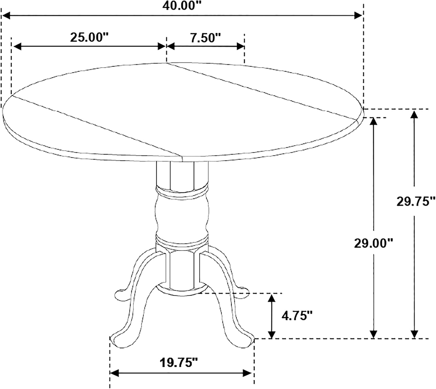 Coaster Home Furnishings - Allison - Wood - 5-Piece Round Drop-Leaf Dining Table Set - Extendable Round Table with Windsor Spindle Back Wooden Dining Chairs - Dining Room - Natural and White - 4241-S5