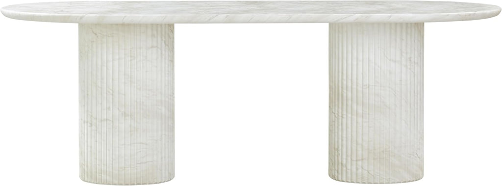 Tov Furniture Brut Indoor/Outdoor Concrete Dining Table (White Marble)