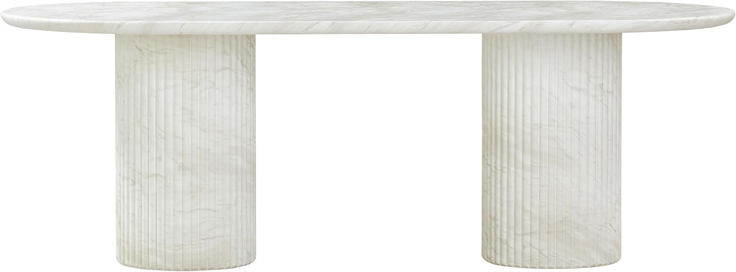 Tov Furniture Brut Indoor/Outdoor Concrete Dining Table (White Marble)