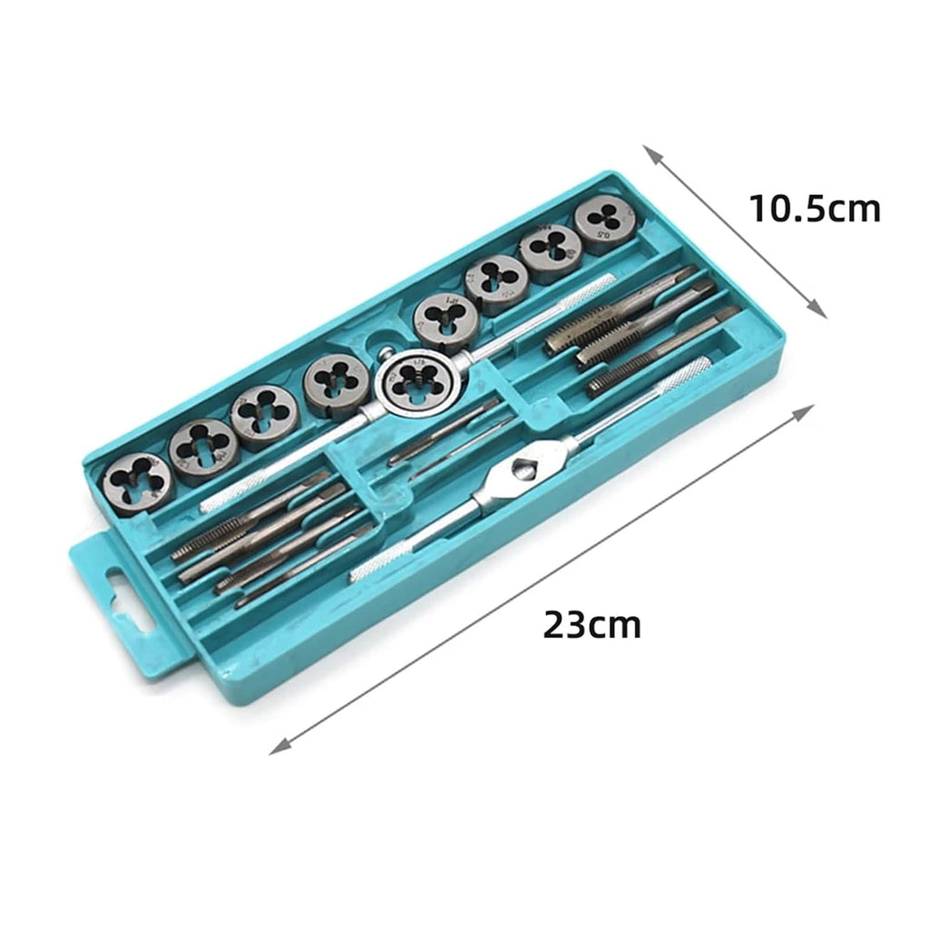 Screw Tap Tapper Drill Bit Tap Plate Thread Combination Set Manual Wrench Bushings Tapping Tools Drilling Threaded Holes(Tap-20PCS)