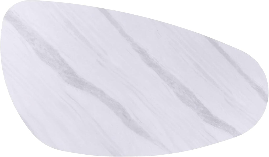 Furniture of America Gavora Modern 79-inch Oval Sintered Stone Top Dining Table with Gold Pedestal Legs, Seats up to 6, Easy Assembly for Home, Kitchen and Living Room, White