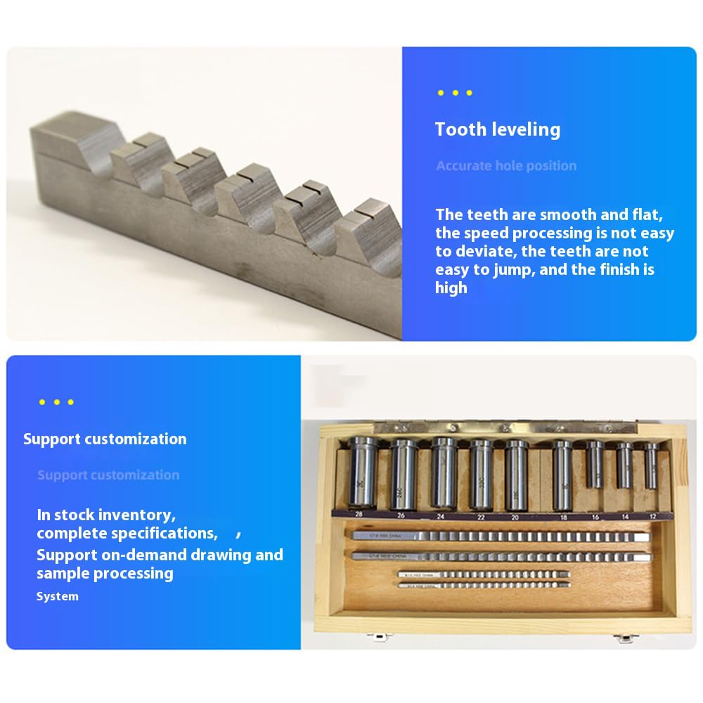 Machinery Keyway Tools, 18Pcs Push Type Keyway Broaches Industrial Tools, Broach Set 4/5/6/8mm Broaches, 4 Pcs Broach 9 Guide Sleeve 5 Gaskets, Metric Size Broaching Cutter Collared Bushing