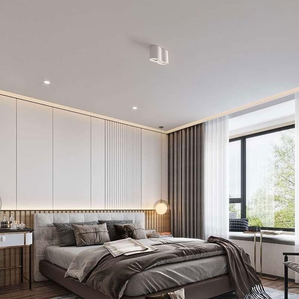 Modern LED Ceiling Mount Lamp Fixtures Adjustable Surface Mounted Ceiling Spotlight Indoor Directional Spot Lighting GU10 Spotlights for Commercial Household