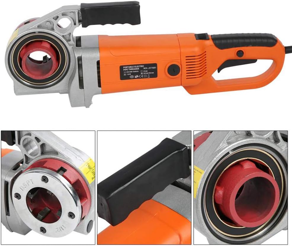Portable Electric Pipe Threader Pipe Threading Machine with 6 Dies, 2300W Pipe Threading Tool for Galvanized Pipe Iron Pipe Threading 1/2' to 2' (110V)