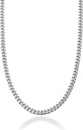 Miabella Italian Heavy 925 Sterling Silver Thick 3.2mm, 5mm, 7mm Curb Cuban Link Chain Necklace for Men Made in Italy