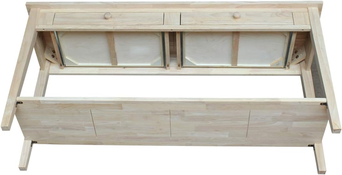 IC International Concepts Spencer Server Extended Length Console Table, Versatile Design for Dining Room, Hallway, or Entryway - Unfinished