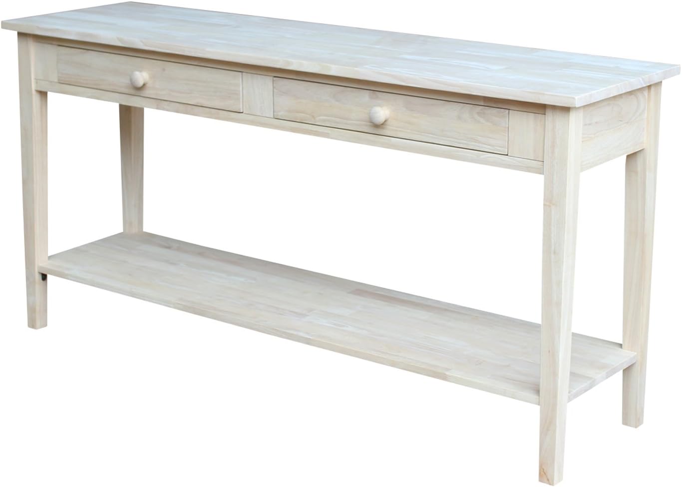 IC International Concepts Spencer Server Extended Length Console Table, Versatile Design for Dining Room, Hallway, or Entryway - Unfinished