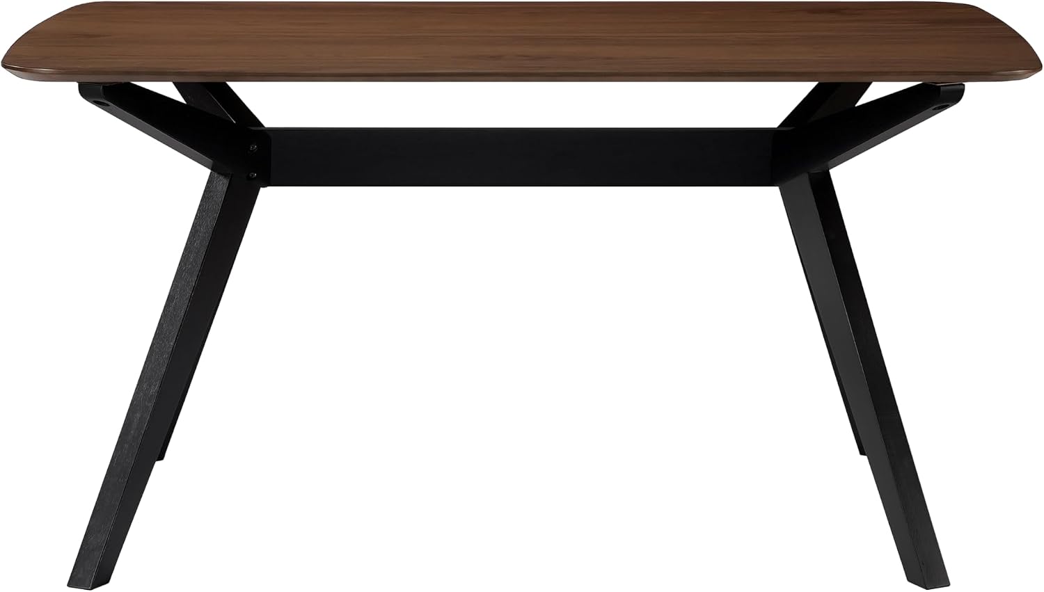 Christopher Knight Home Arley Modern Wooden Dining Table, Solid Wood Rectangular Dining Room Table for 4 People, Sturdy and Space Saving Kitchen Table, Walnut Brown + Black